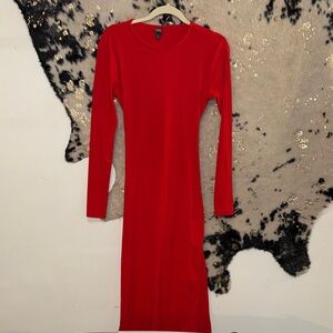 Target Red Long Sleeve Dress with open back